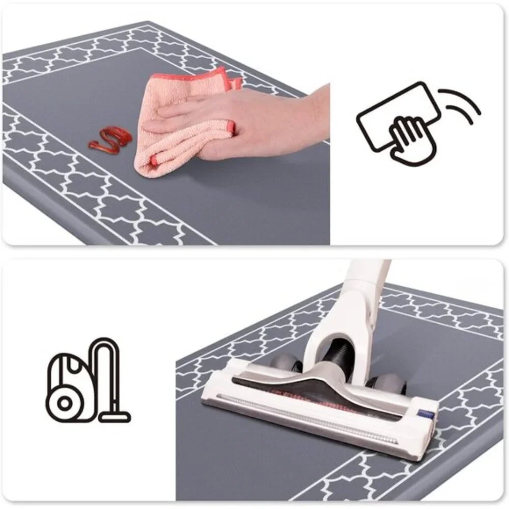 New Grey Anti-Fatigue Kitchen Mats, 2Pcs Waterproof Memory Foam Rugs for Floor